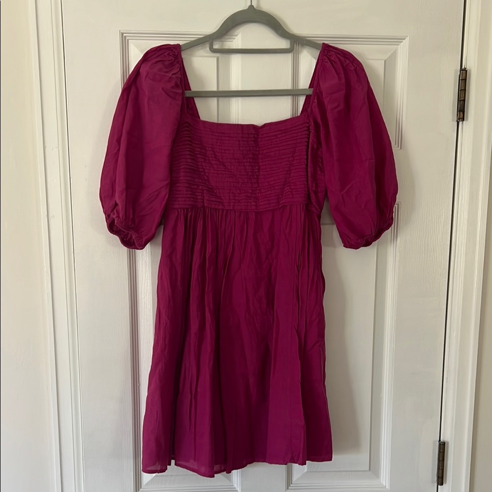 Abercrombie Magenta Puff Sleeve Dress